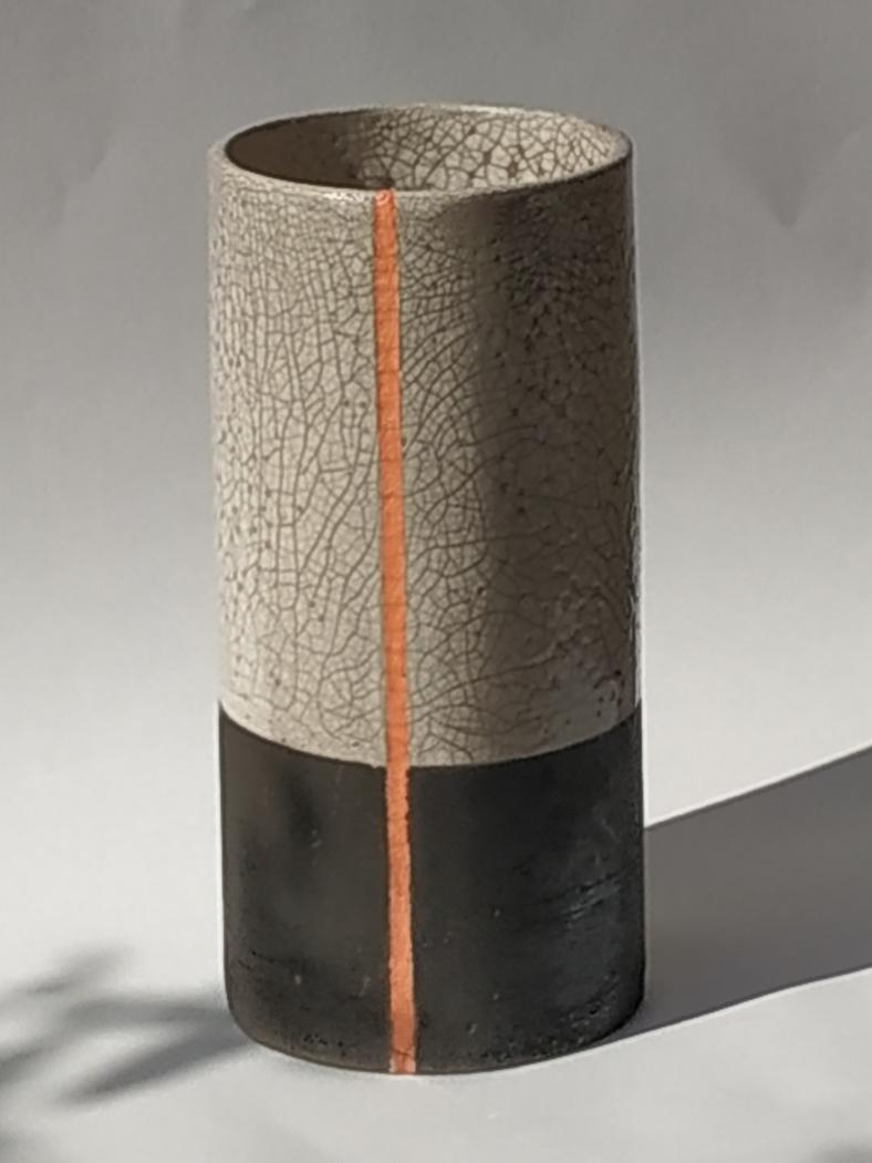 Stage raku pour réaliser ce vase en grès émaillé et enfumé cuisson raku